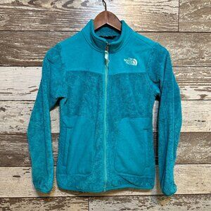 The North Face Blue Fuzzy Fleece Youth Girl Zip Up Thermal Sweatshirt